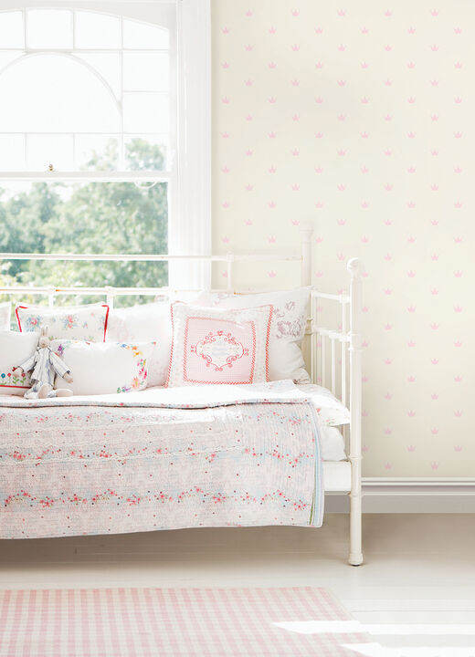 Bea Light Pink Crowns Wallpaper