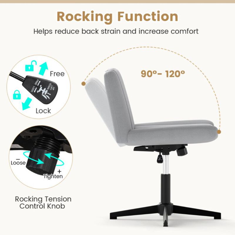 Hivvago Criss Cross-Legged Swivel Desk Chairs No Wheels