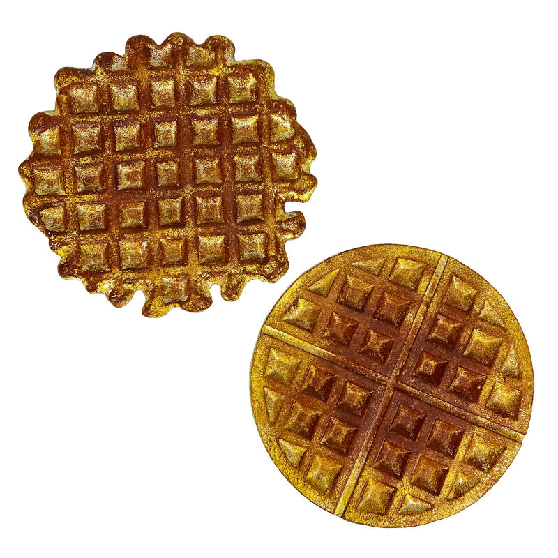 Set of 2 Cast Iron Waffle Trivets Plaques Kitchen Decor Zeckos image number 0