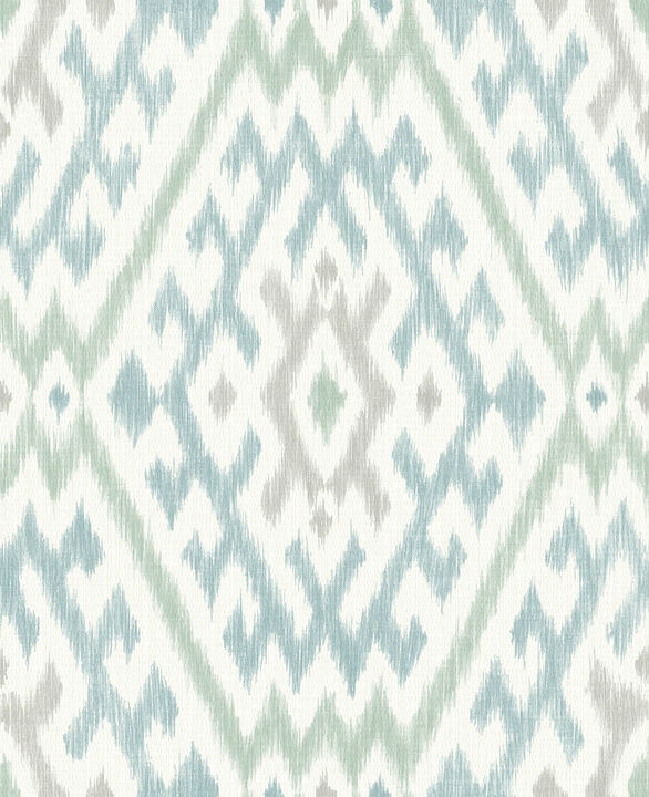 Solola Aqua Ikat Wallpaper (Set of 2)