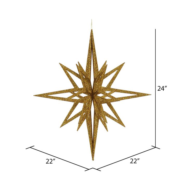 Vickerman 24" Gold 3D Glitter Star