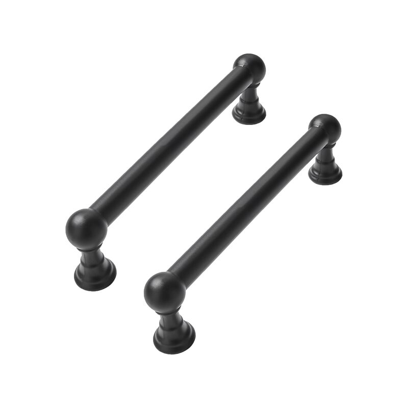 CABDM 2 Pack 3-3/4 Inch Solid Kitchen Cabinet Handles Matte Black Heavy Duty Cabinet Pulls Drawer Pulls Cabinet Hardware Kitchen