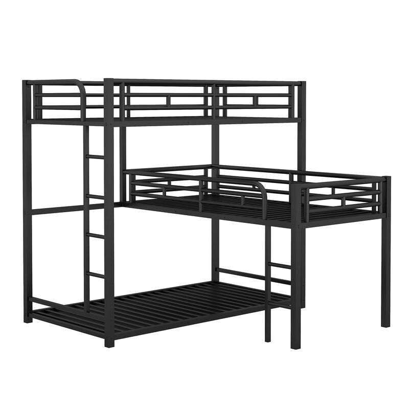 Merax L-shaped Metal Triple Bunk Bed