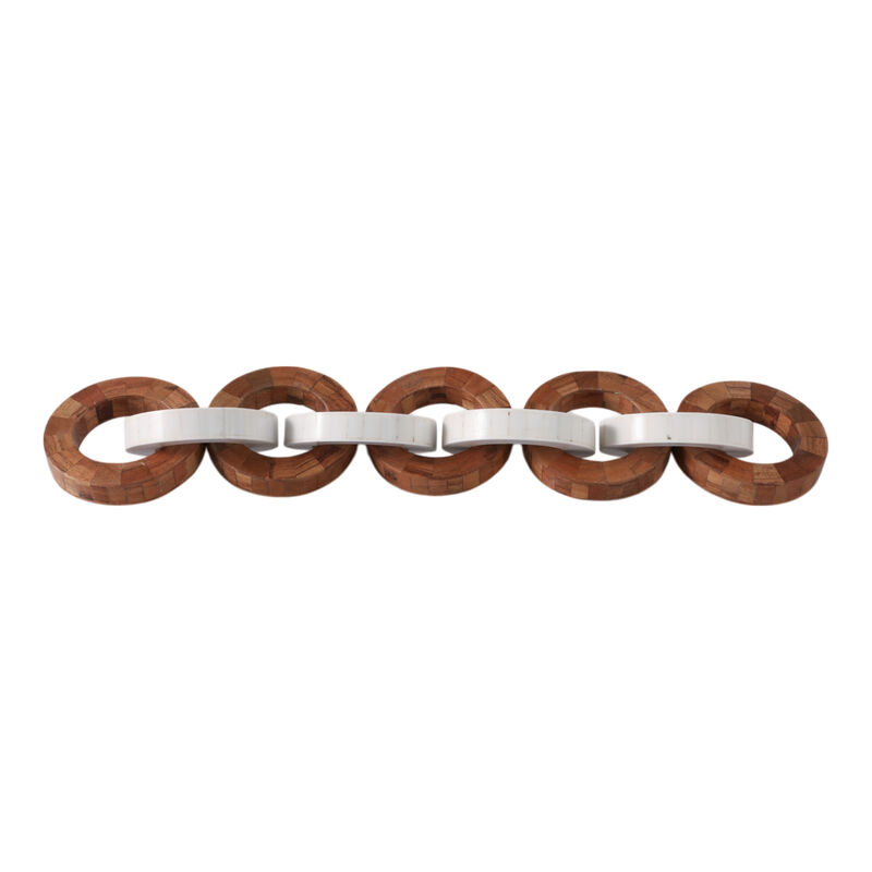 23x4" Wood And Resin Chain, Ivory/brown image number 0