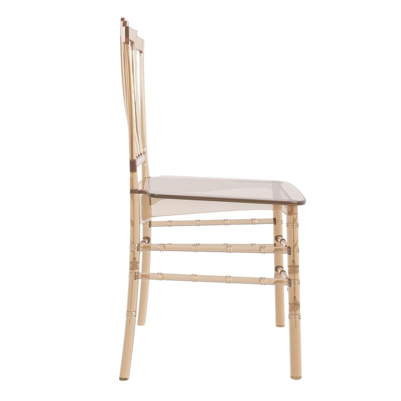 LeisureMod Synth Series Modern Dining Chair in Clear Set of 2