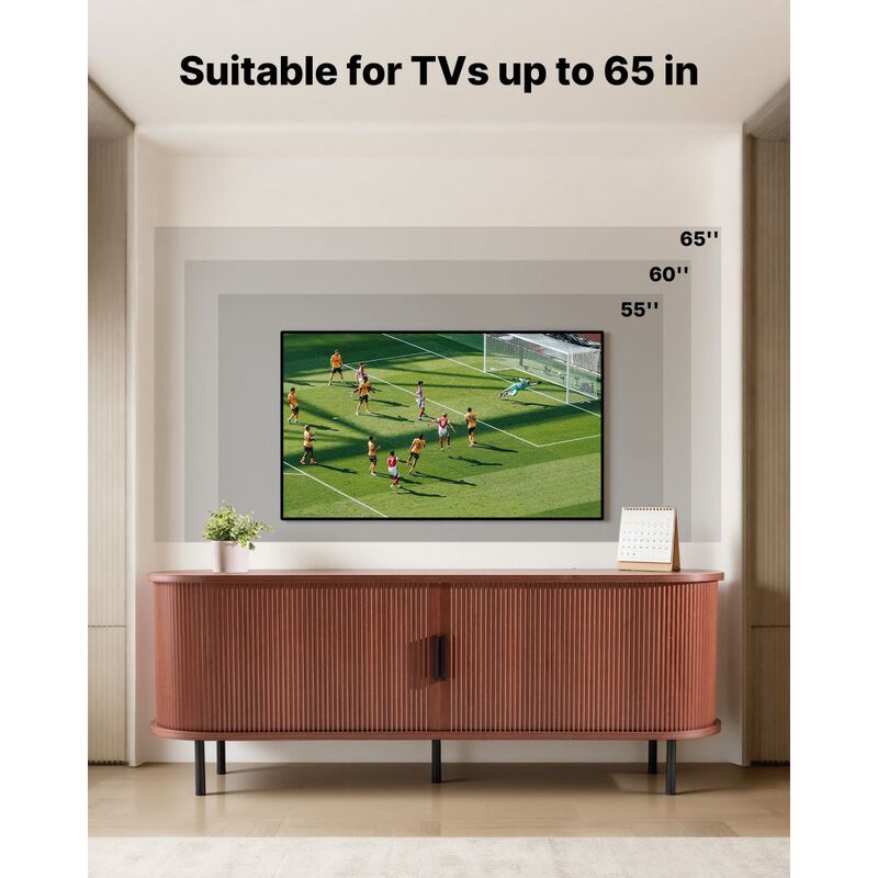 TV Stand for TVs up to 58 Inch with Adjustable Shelves and Sliding Door image number 7