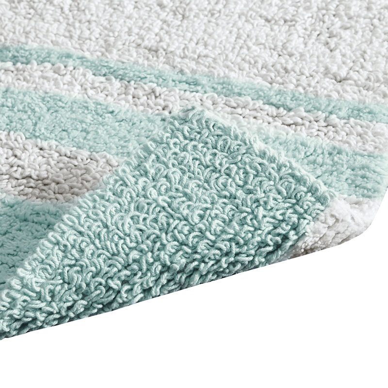 Gracie Mills Cecelia Casual Stripes Cotton Reversible Bath Rug image number 2