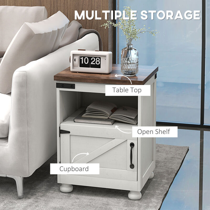 Hivvago Side Table with Storage, Shelf, and Cupboard image number 3