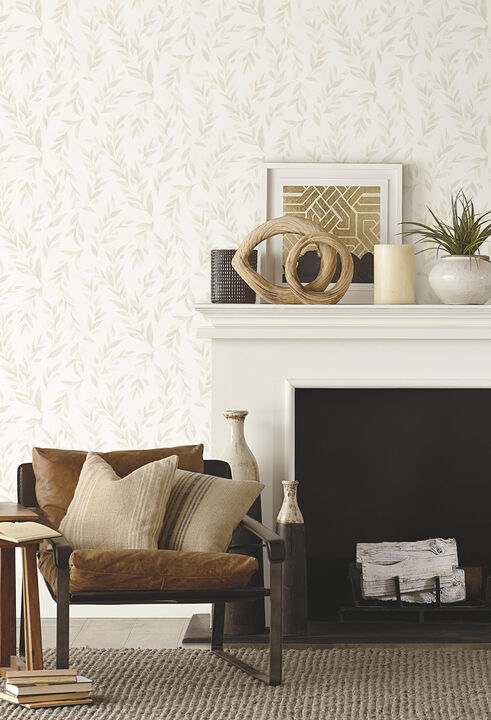 Magnolia Home Olive Branch Beige Peel & Stick Wallpaper