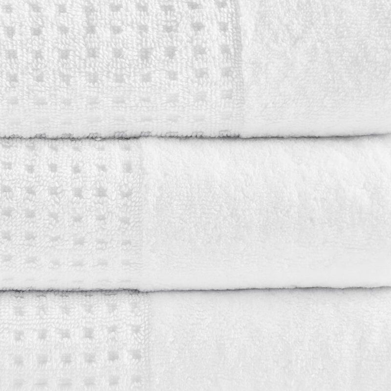 Belen Kox Pure White Waffle Cotton Towel Set, Belen Kox
