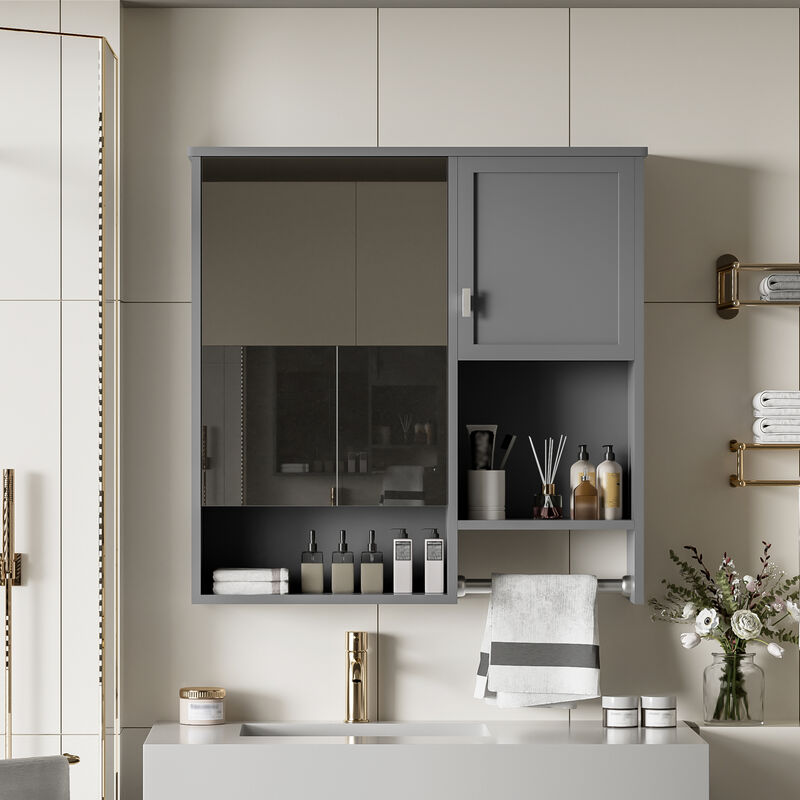 ELEMENT ACE Modern Wall Mounted Bathroom Medicine Cabinet with Adjustable Shelves image number 4