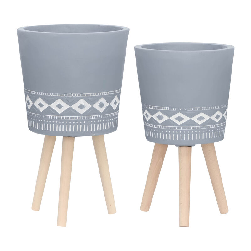 Diamond Planter with Wood Legs