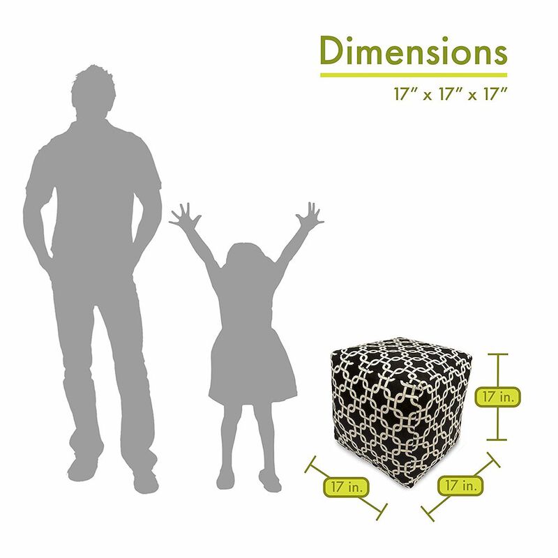 Majestic Home Goods Cube Pouf Links Black