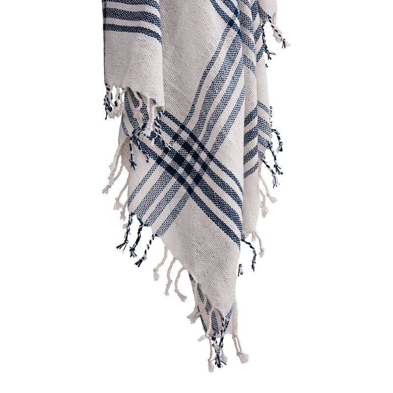 Coastal Blue/Sandy Ivory 50" x 60" Throw Blanket