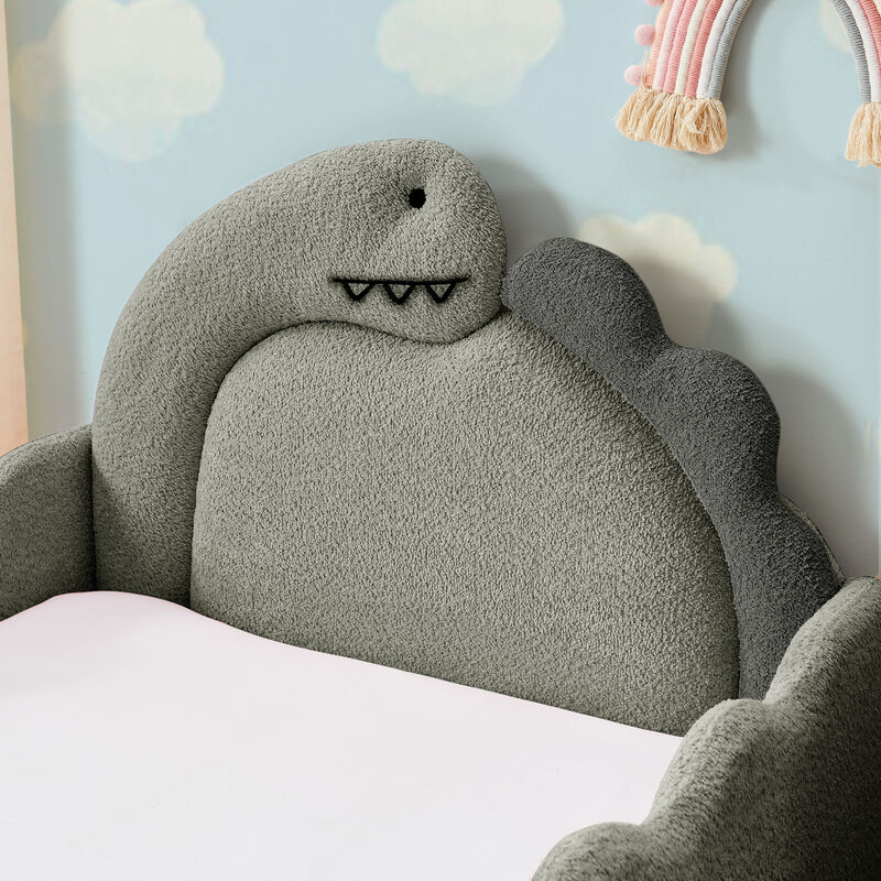 Ganwan Cute Dinosaur-Shaped Kids Bed Frame image number 4