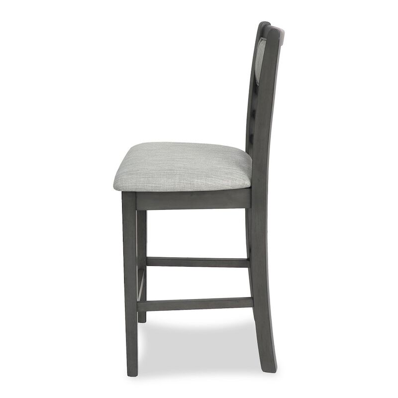 New Classic Furniture Furniture Mitchell 5-Piece Transitional Wood Counter Set in Gray