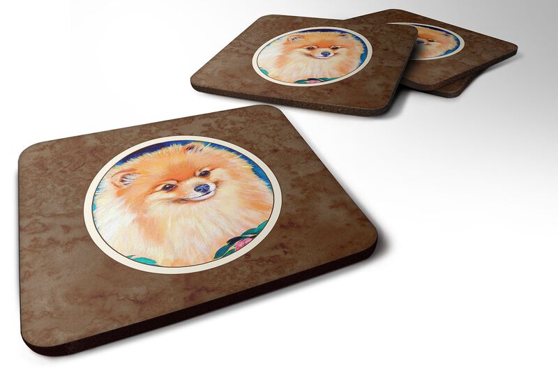 Caroline's Treasures 7165FC Pomeranian Foam Coasters (Set of 4), 3.5, Multicolor image number 0