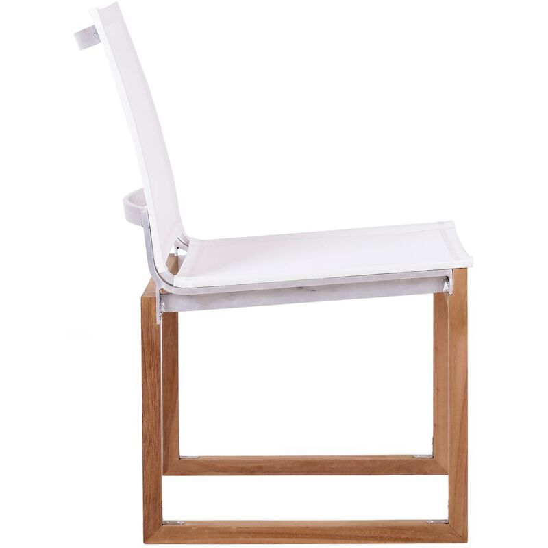 Meridian Furniture Tulum Off White Water Resistant Fabric Outdoor Patio Dining Side Chair