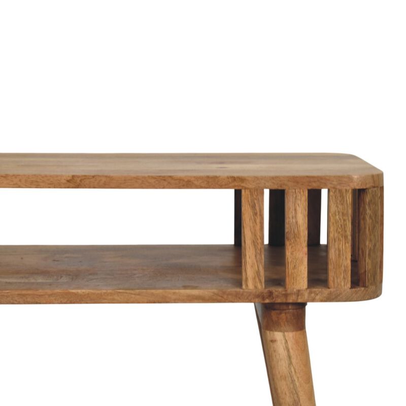 Artisan Furniture Solid Wood Slatted Oak-ish Console