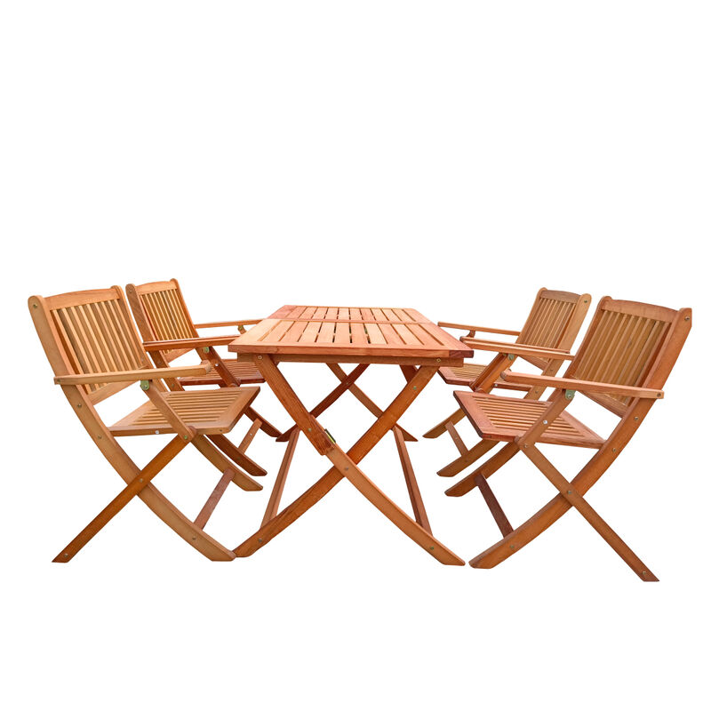 Streamdale Folding Patio Set: 1 Table & 4 Chairs