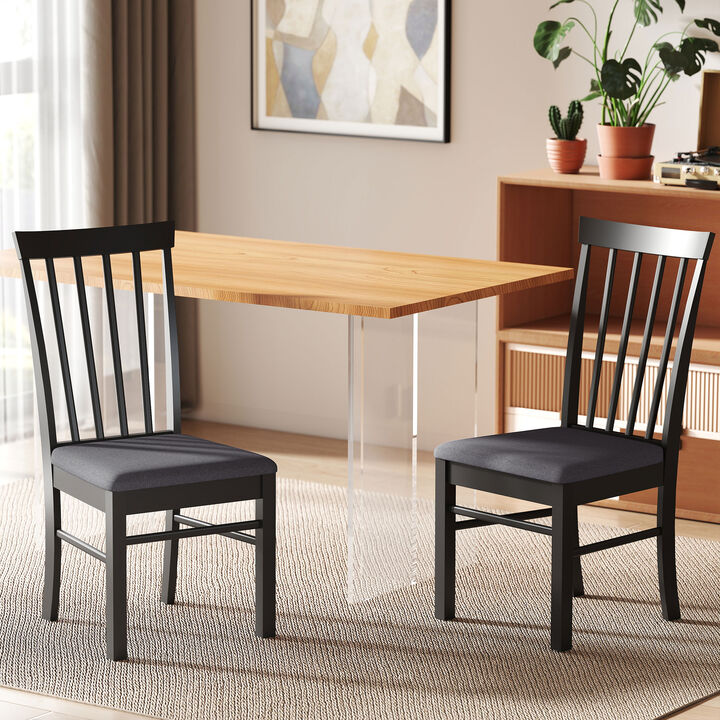 Hivvago Upholstered Kitchen Chairs Set of 2 with Wooden Frame
