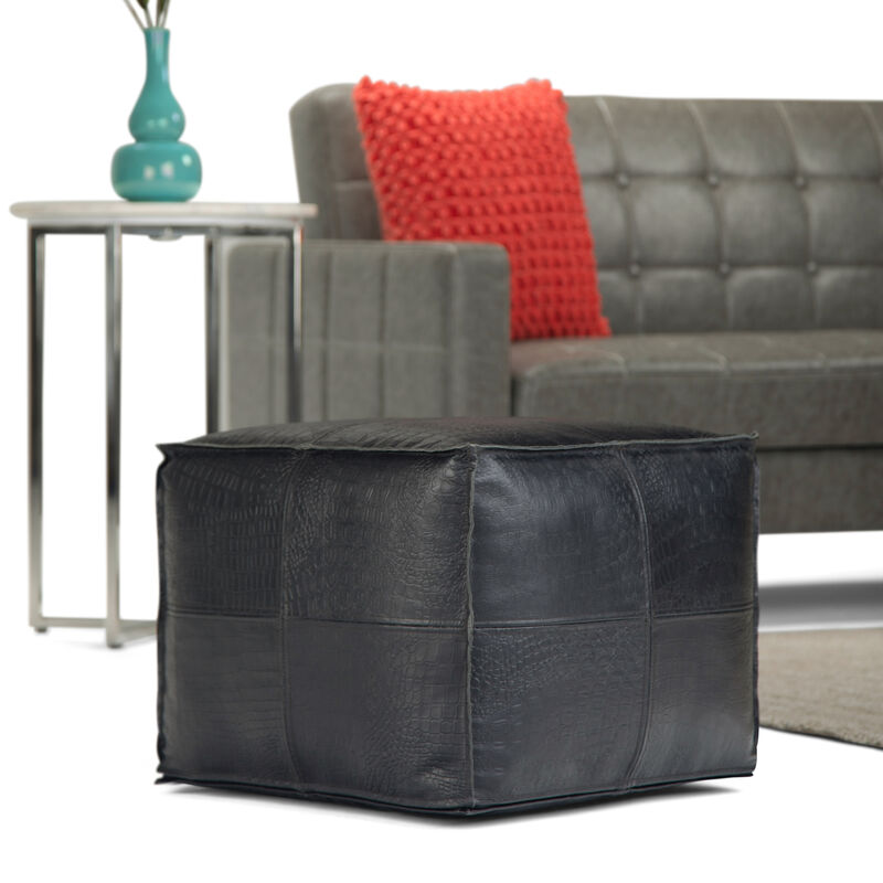 Simpli Home Bowen Square Pouf image number 1