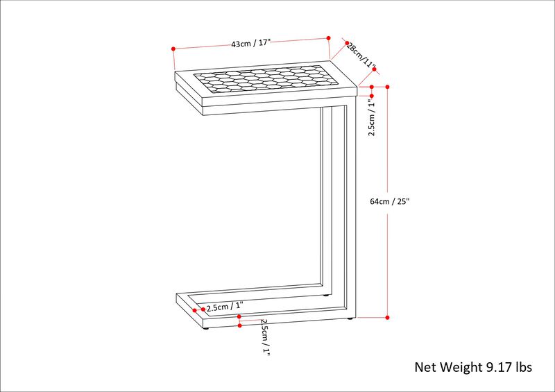 Davisville SOLID MANGO WOOD 11 inch Wide Rectangle Boho C Side Table in Natural, Fully Assembled