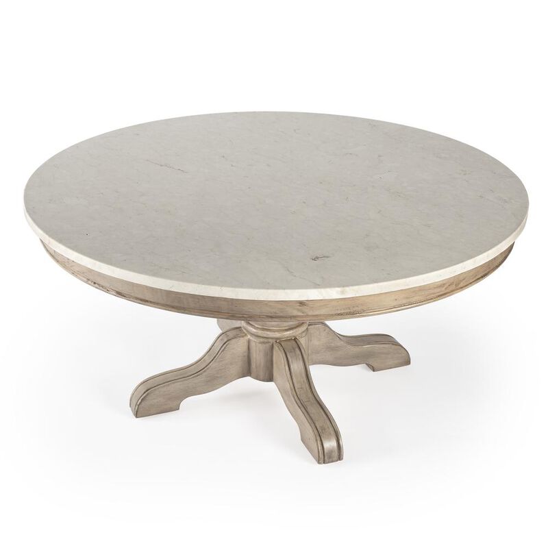 Butler Specialty Danielle Marble Coffee Table, Tan/Beige