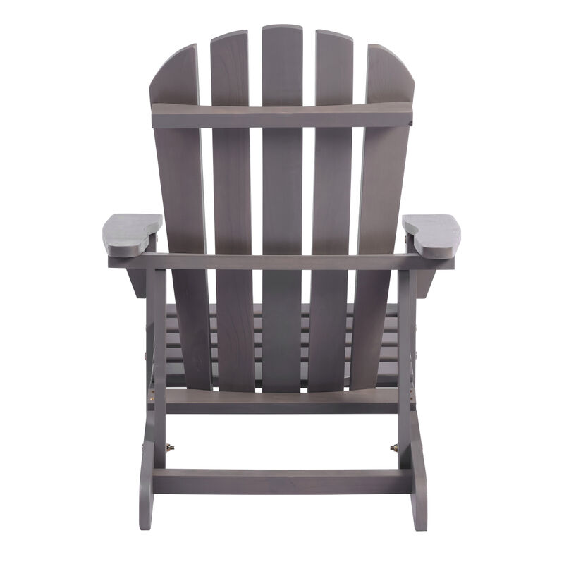 Adirondack Chair Solid Wood Outdoor Patio Furniture for Backyard, Garden, Lawn, Porch -Dark Gray