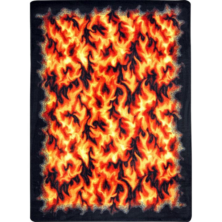 Joy Carpets Kaleidoscope Inferno  Area Rug in Color Red