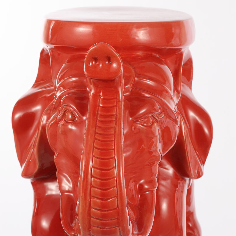 White Elephant Ceramic Garden Stool