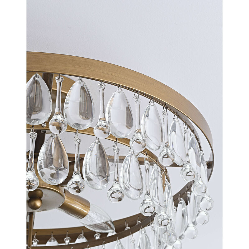 Charlotte 4-light Crystal Teardrop Round Flush Mount image number 4