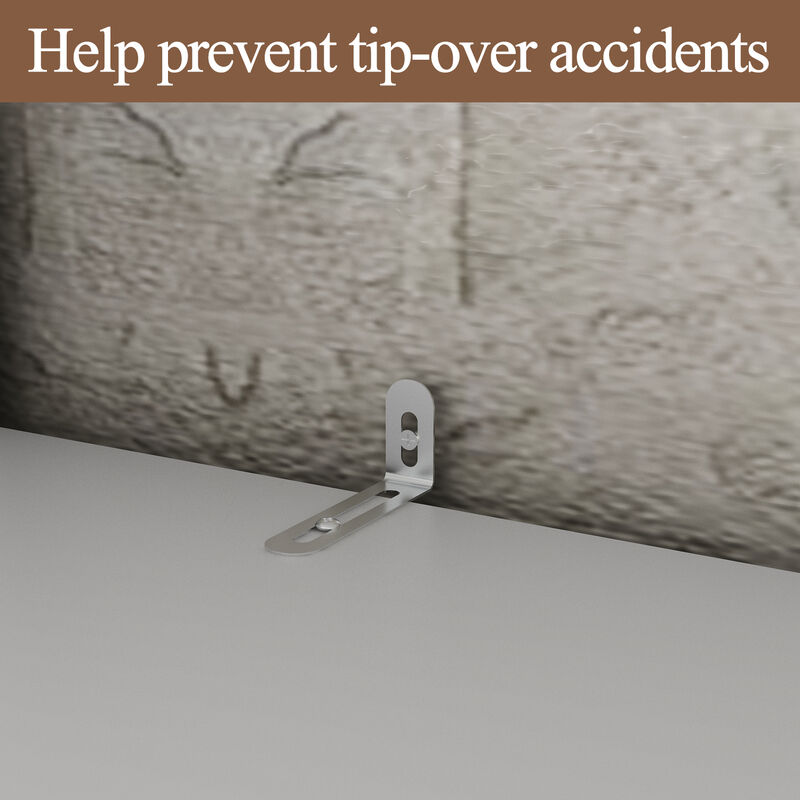 FUFU&GAGA 102-inch Modern TV Media Cabinet with Glass Cabinet Doors, Open Shelves, and Drawers, Made of White PB Board (102 in. W x 14.6 in. D x 78.2 in. H)