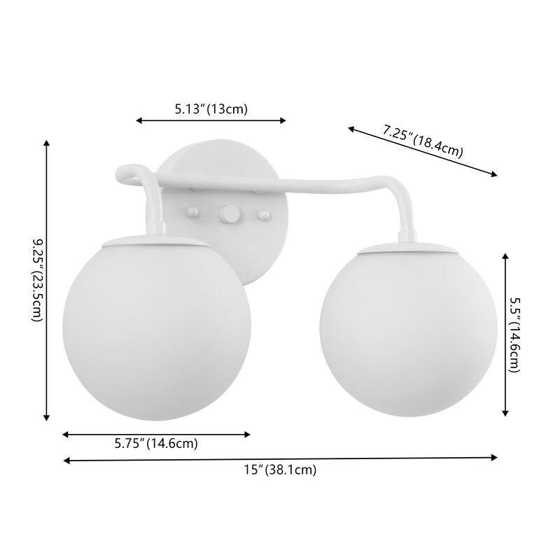 Louis Parisian Globe Metal/Frosted Glass Modern Contemporary LED Vanity Light