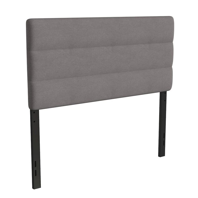 Flash Furniture Full Channel Stitched Fabric Upholstered Headboard, from 44.5" to 57.25" - Gray image number 0