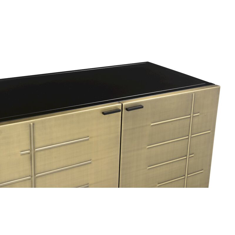 Balthazar 4-Door Sideboard in a Textured Light Gold Finish