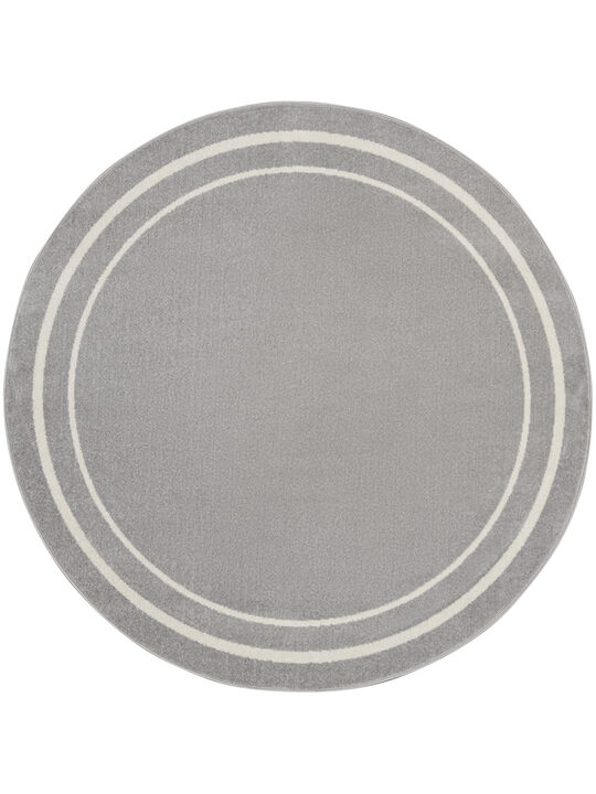 Nourison Essentials NRE02 Gray/Ivory 8' x Round Rug