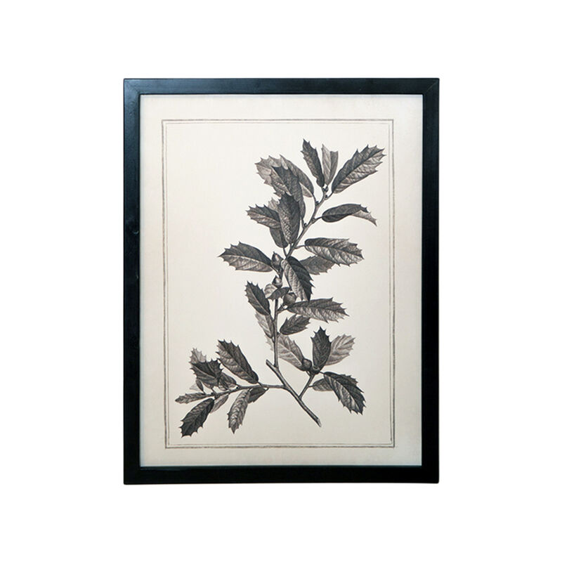 HomeRoots Set of Two Black And White Botanical Leaves Framed Art image number 3