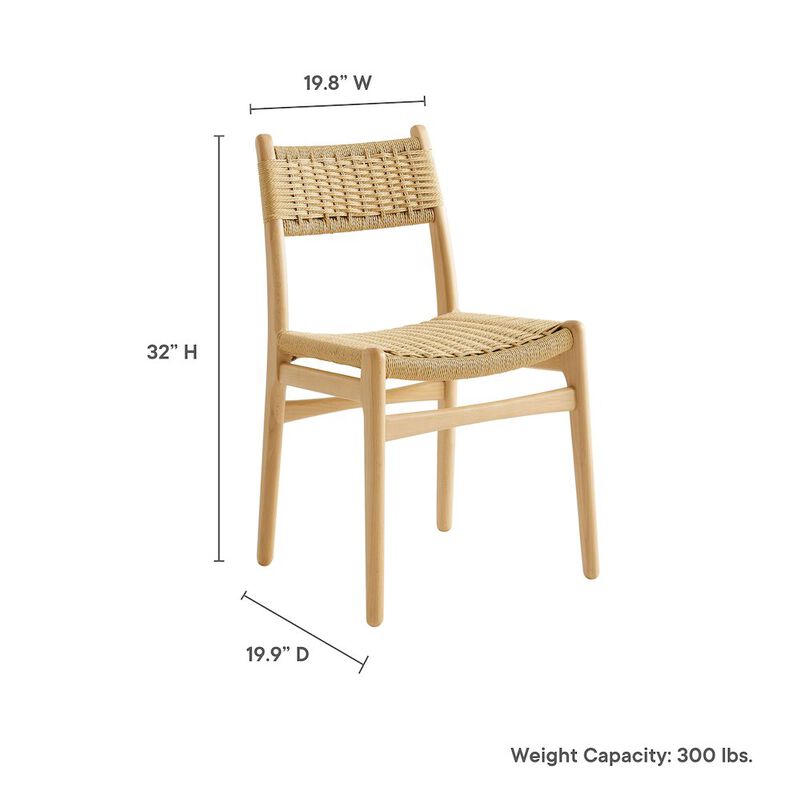 Wynn Rope and Wood Dining Side Chairs Set of 2 image number 2