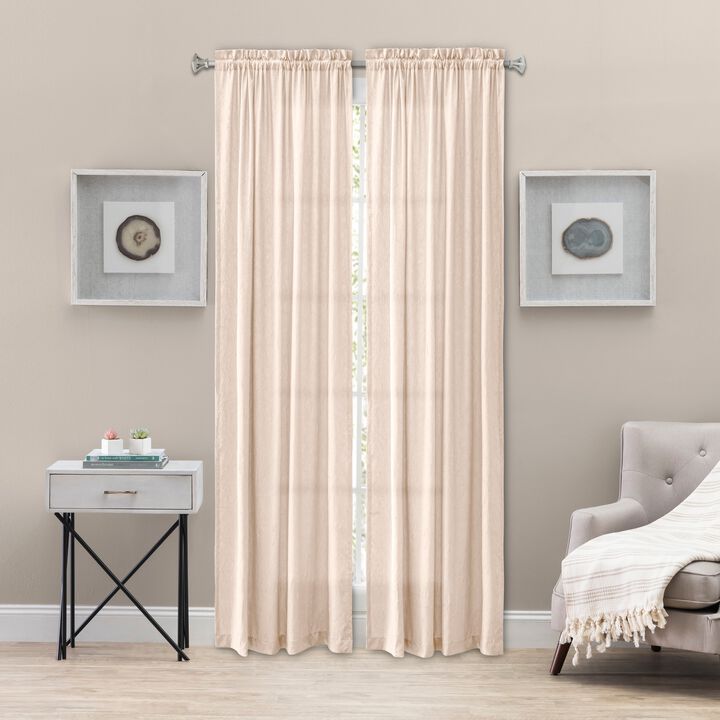 Ellis Curtain Portland Crushed Taffeta Rod Pocket Tailored Panel - 48x84", Natural