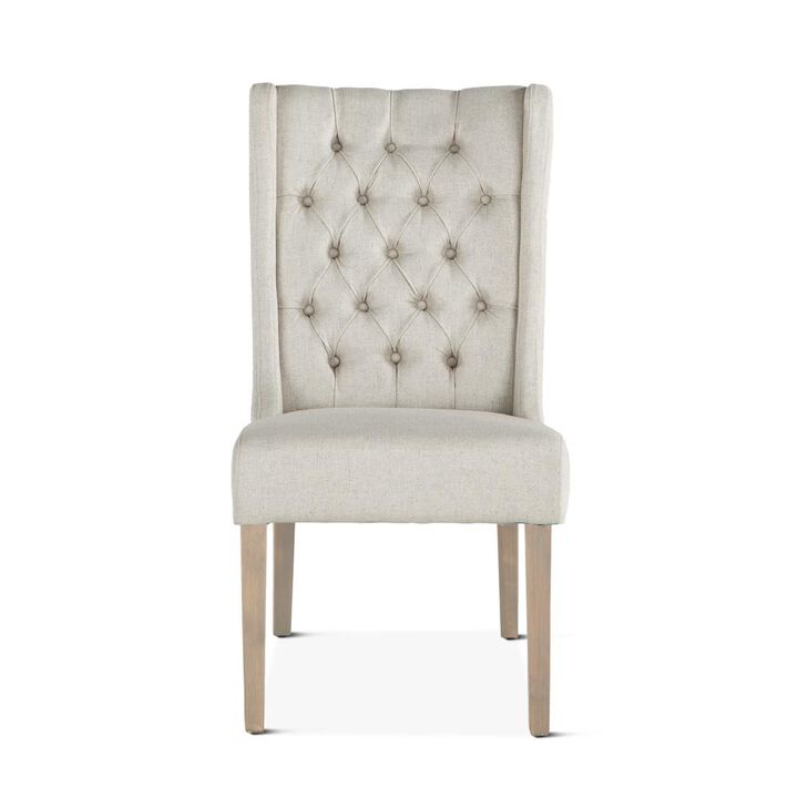 Belen Kox Off-White Linen Dining Chairs, Belen Kox