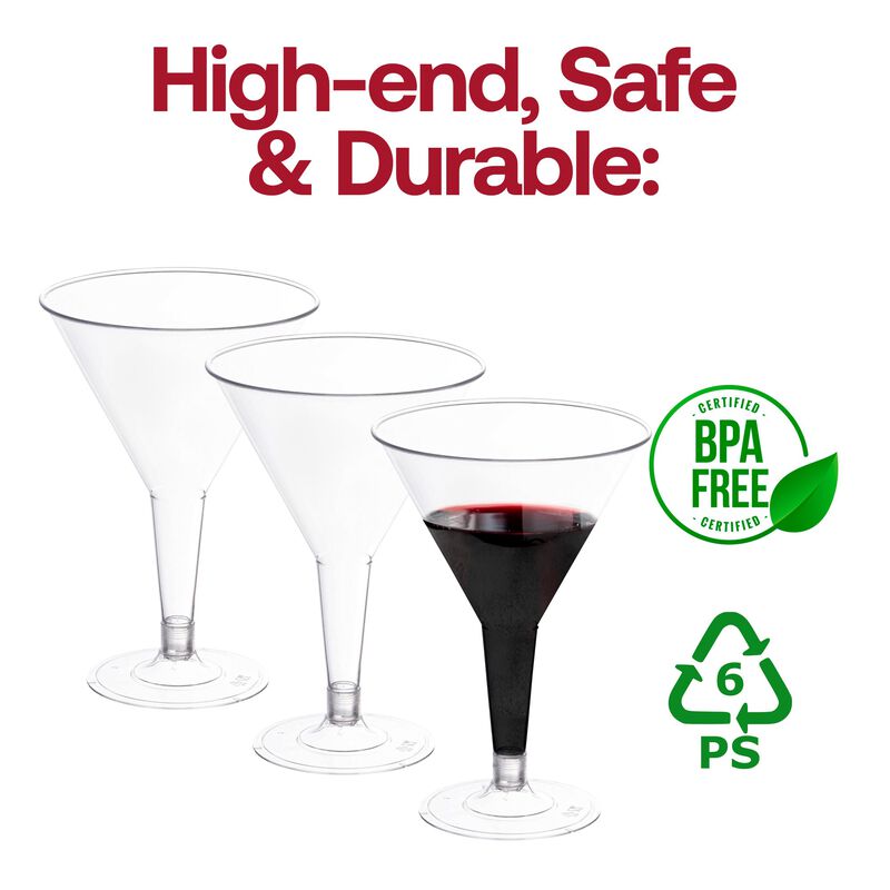 6 oz. Clear Plastic Martini Glasses (192 Glasses) image number 6