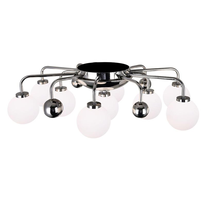 CWI Lighting Element 9 Light Flush Mount With Polished Nickel Finish
