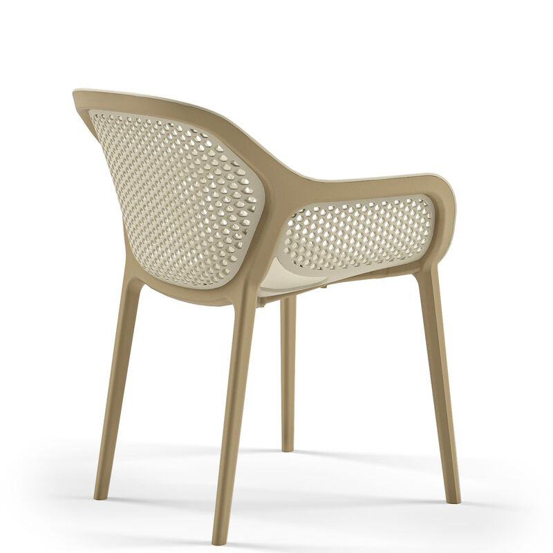 Omax Decor Atra Resin Patio Dining Chair in Coffee - (Set of 2)