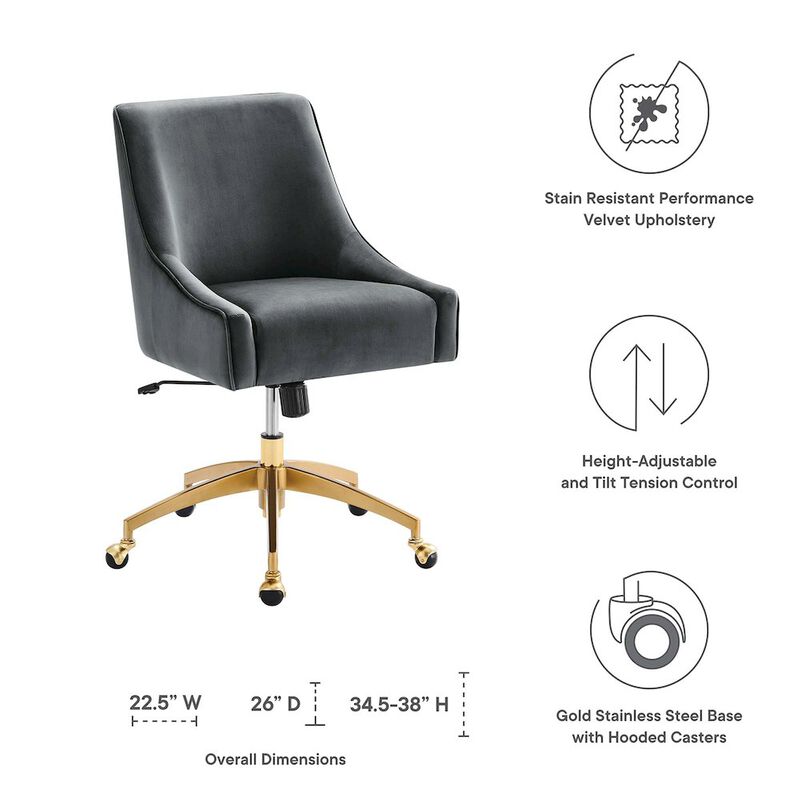 Discern Performance Velvet Office Chair image number 1