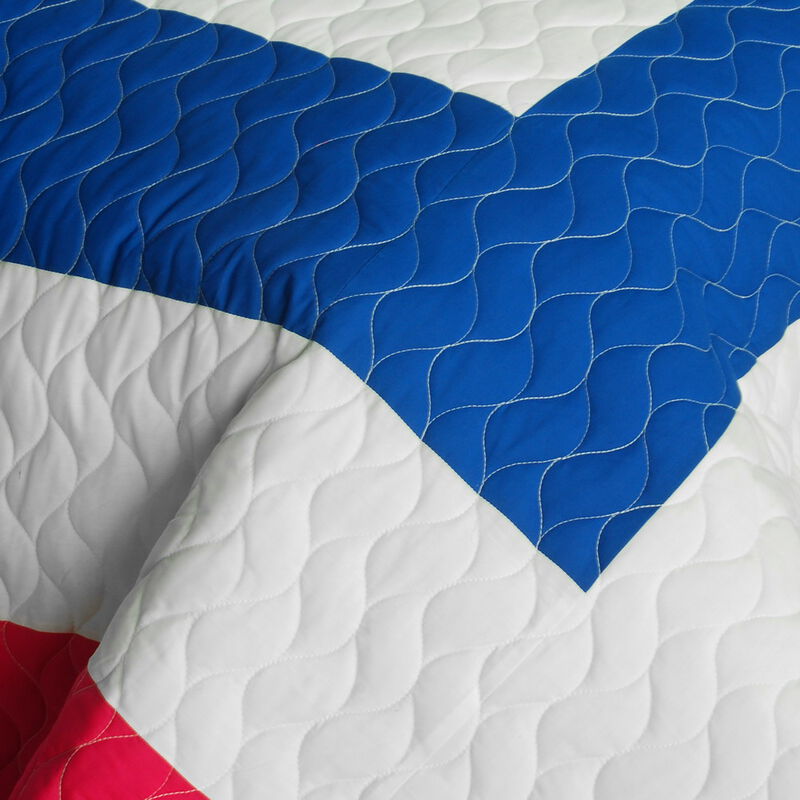 Quilted Patchwork Geometric Quilt Set Lightweight Cozy Bedding image number 2