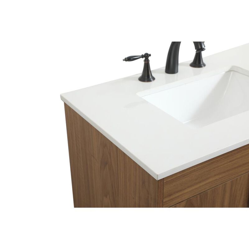 Elegant Kitchen and Bath 30 inch Single bathroom vanity in walnut brown