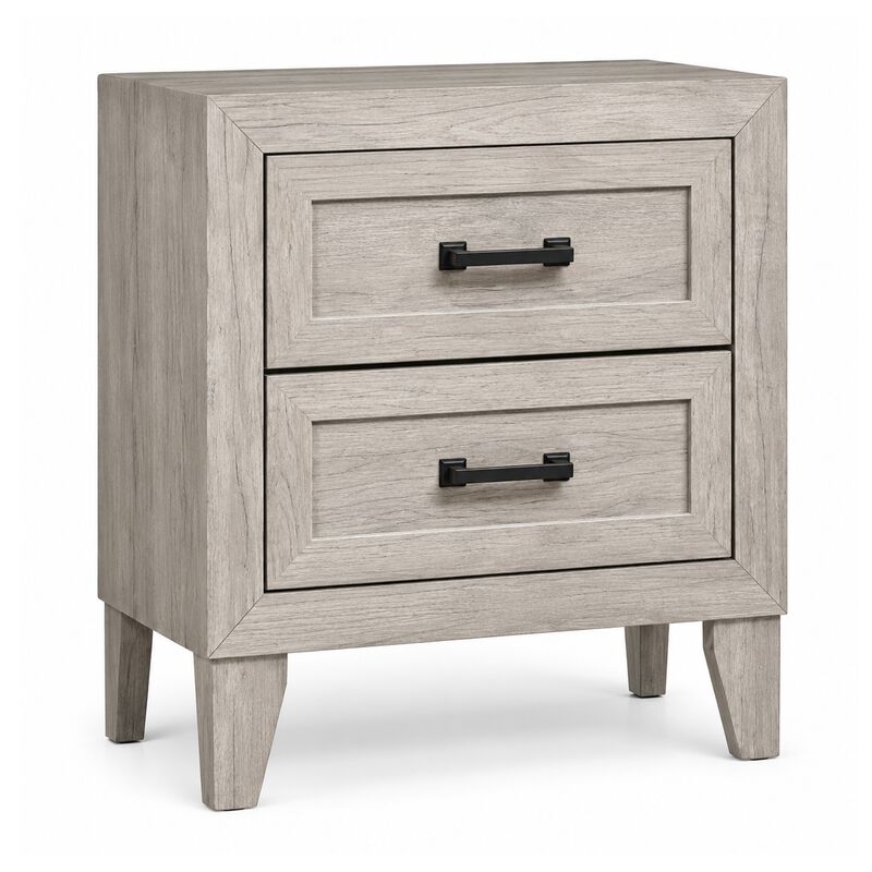 Miot 4pc Queen Bedroom Set, Headboard Shelves w Light, Whitewash image number 3