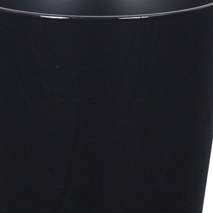 HomeRoots 7" Black Recycled Plastic Indoor Outdoor Round Pot Planter