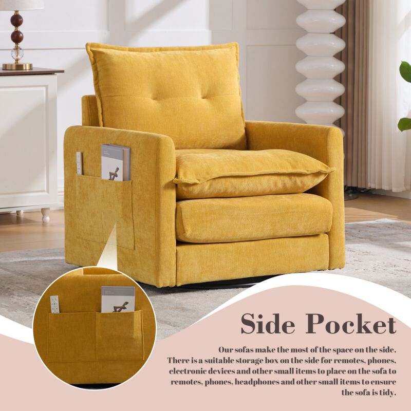 Secra Modern Chenille Swivel Accent Chair image number 4